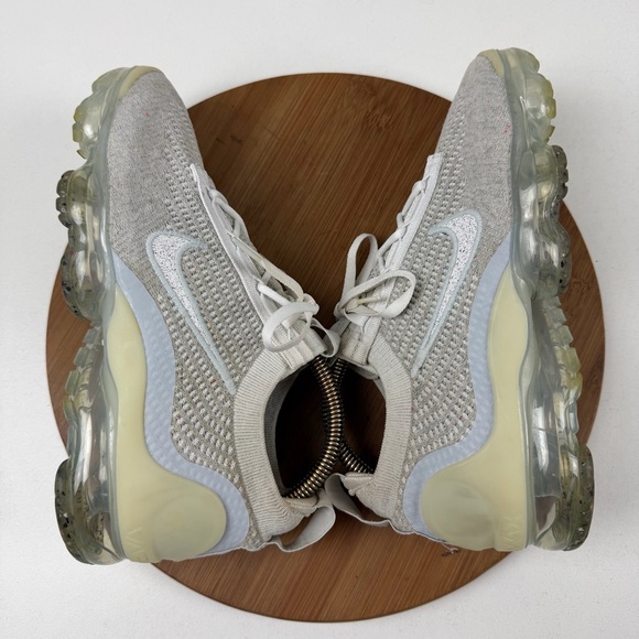 Nike Women’s VaporMax Flyknit Sneakers — Cream/White - Picture 6 of 9
